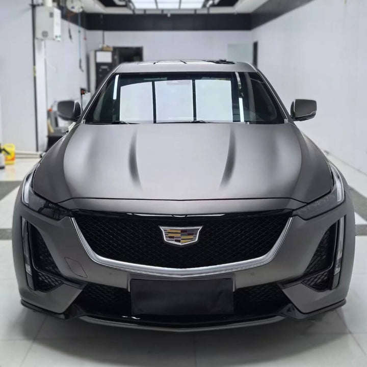 Satin Meteorite Gray Car Wrap