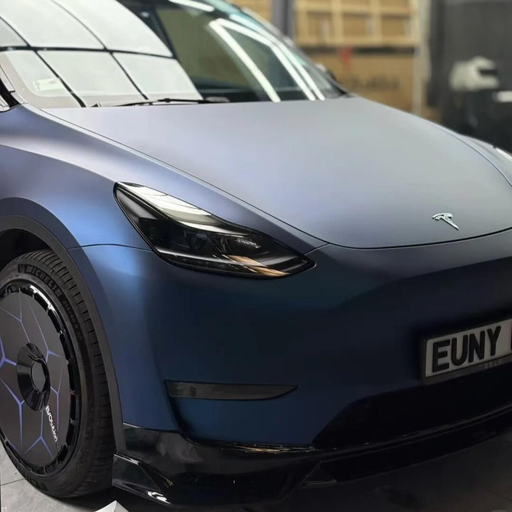 Satin Midnight Blue Car Wrap
