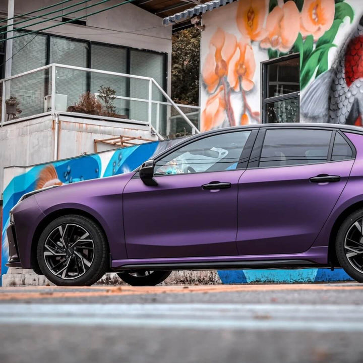 Satin Midnight Purple Car Wrap
