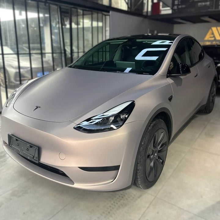 Satin brown gray car wrap