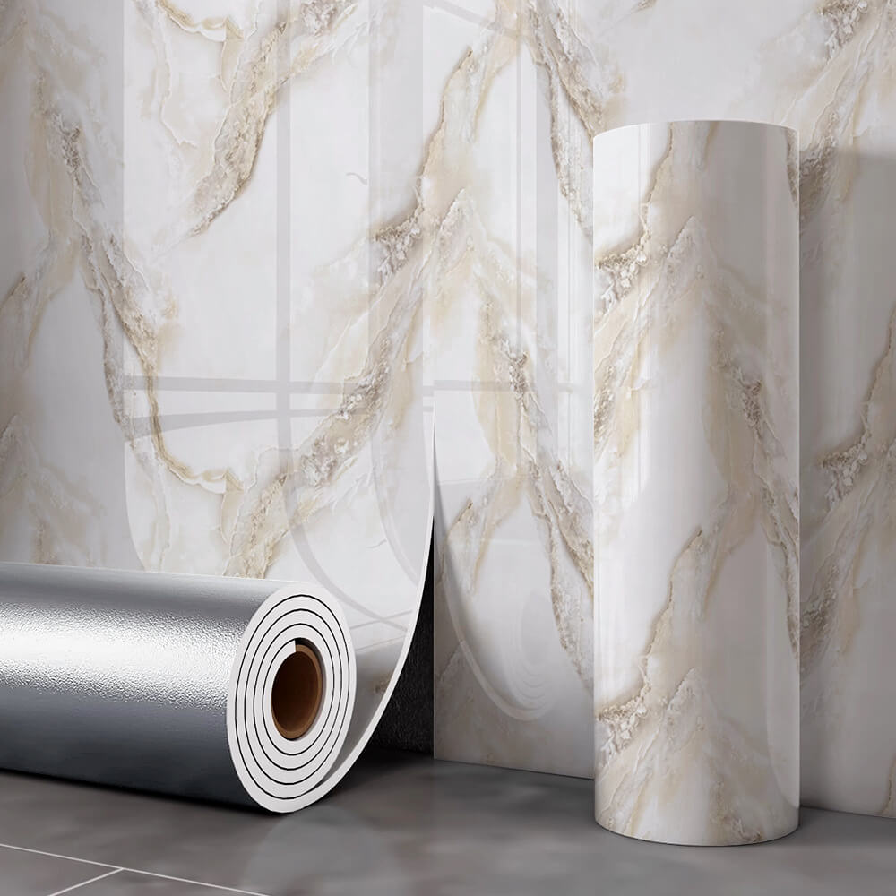 Self-Adhesive Champagne Gold Marble Wallpaper