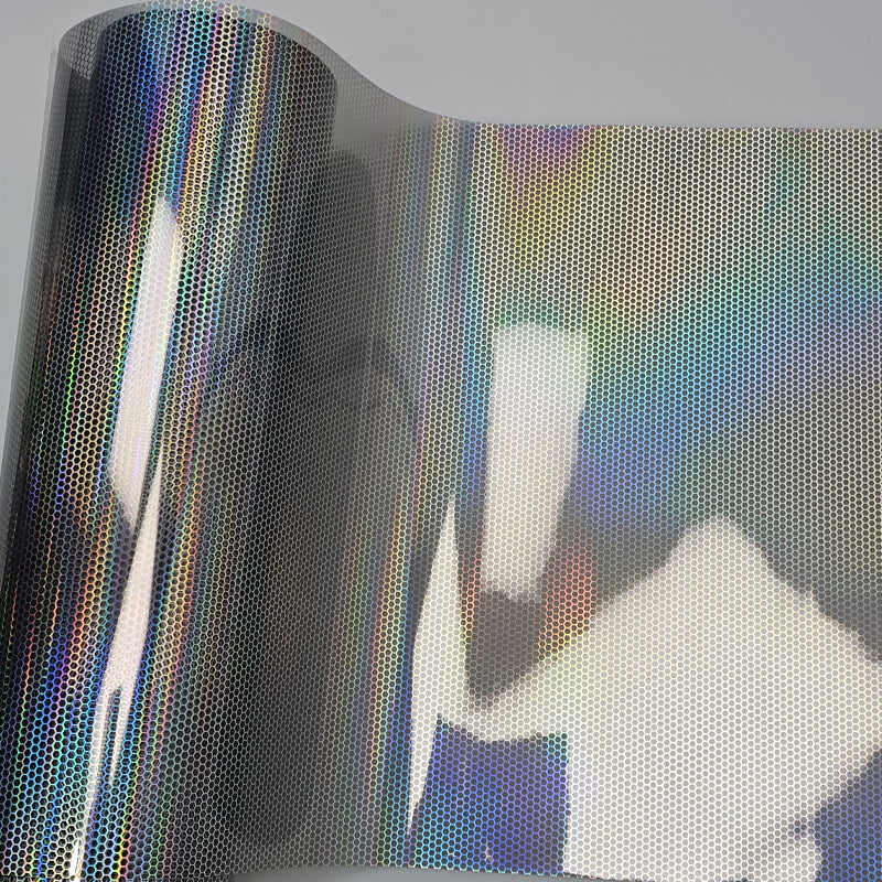 Silver Holographic Honeycomb Headlight Tint Film