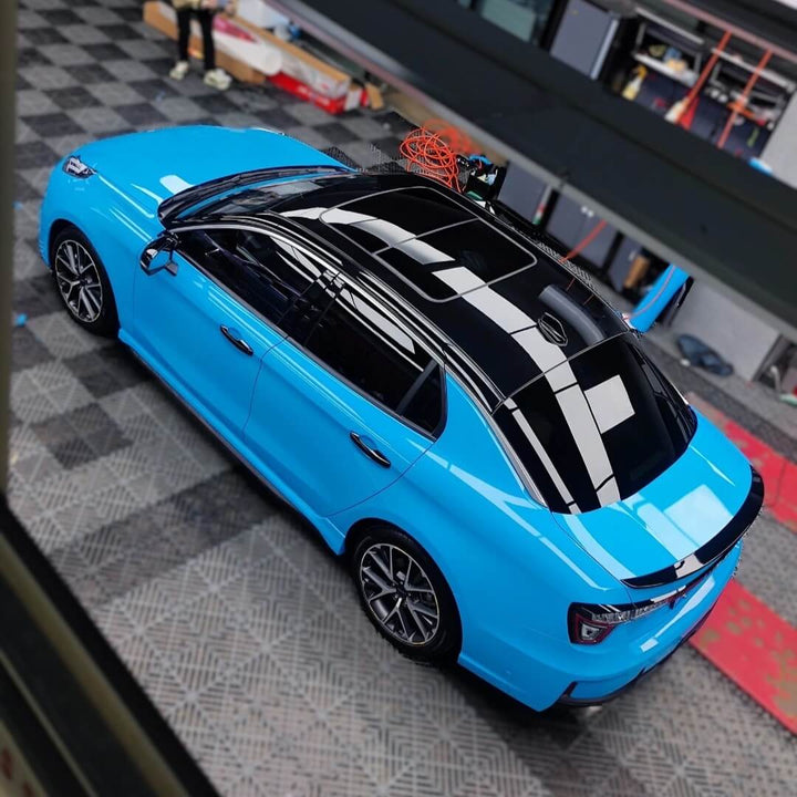Skyline Blue Car Wrap