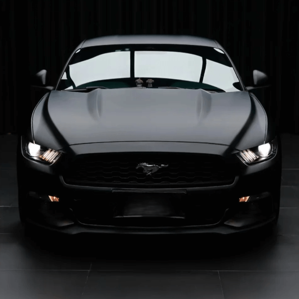 Super Matte Black Vinyl Wrap for mustang