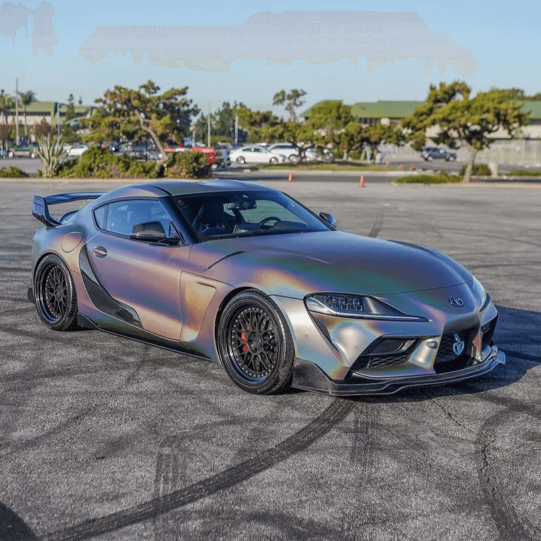 Iridescent Gray Laser Matte Vinyl Wrap