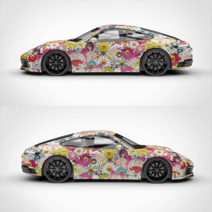 Takashi Murakami Sunflower Car Wrap