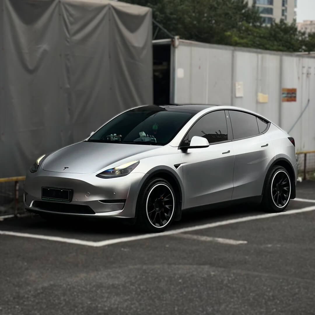 Tesla Alexander Silver Vinyl Wrap