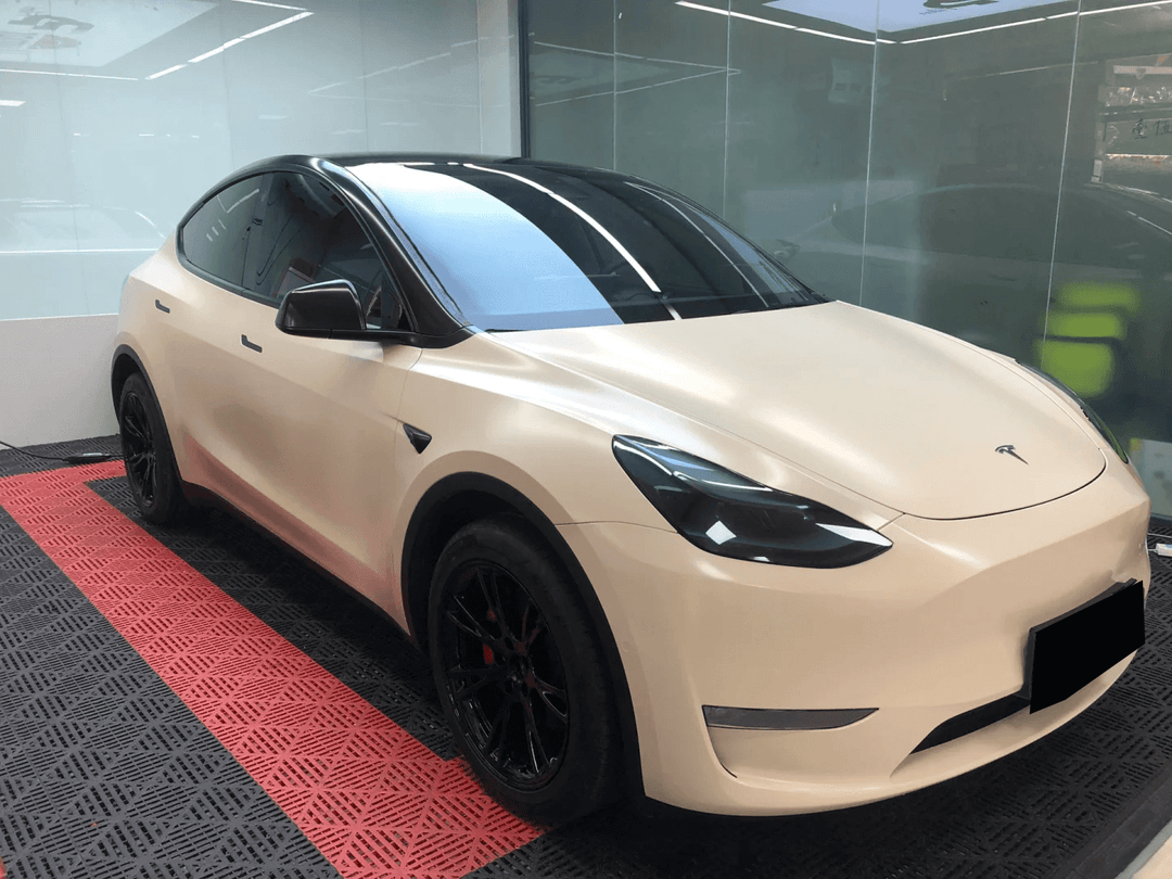 Satin Ceramic Beige Vinyl Wrap