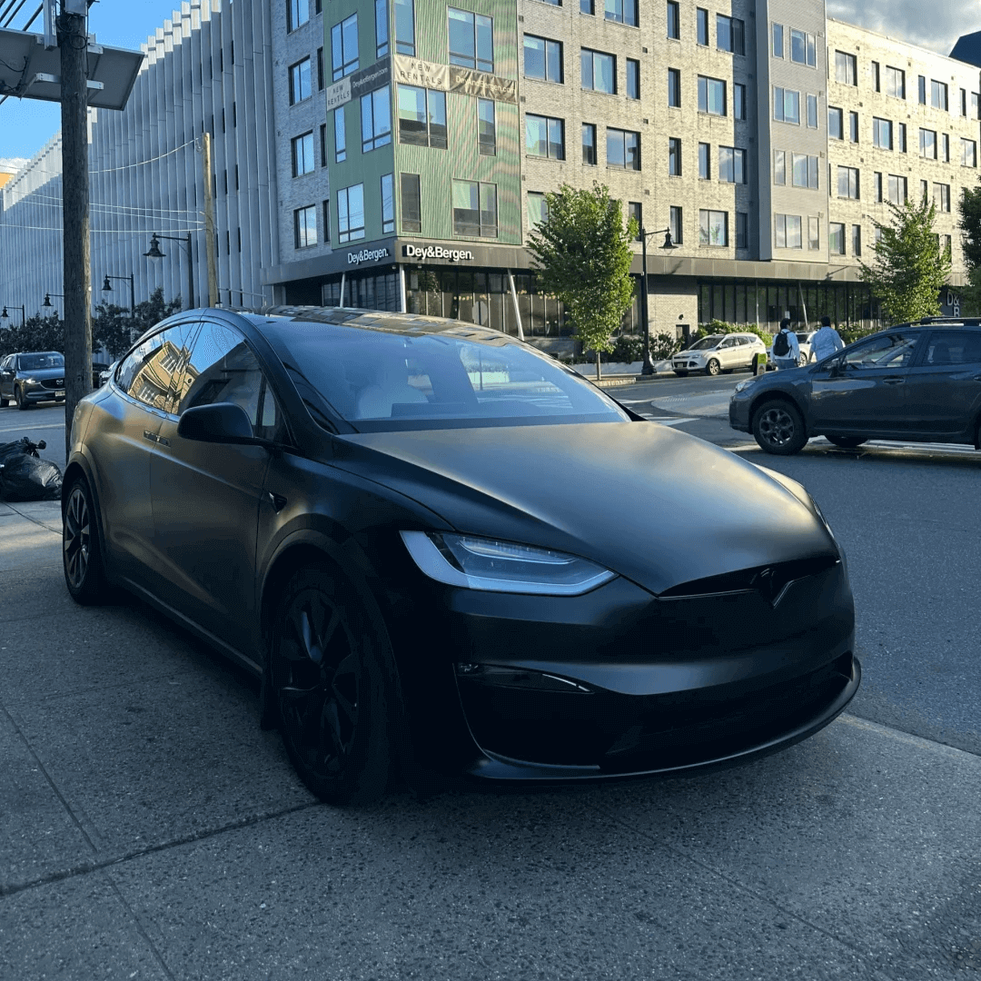 Tesla Model X Matte Metallic Black Vinyl Car Wrap