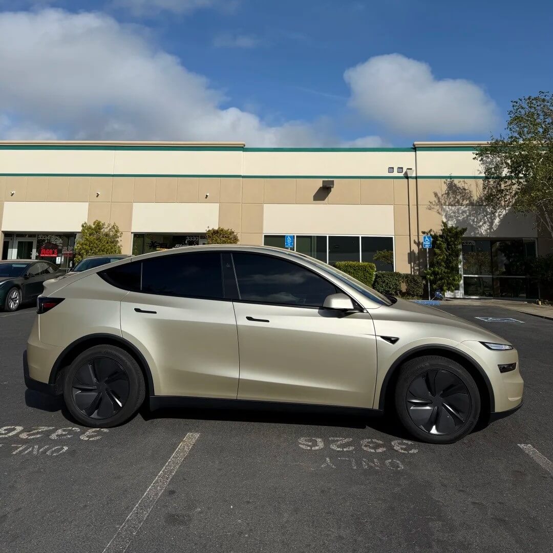 Tesla Model Y satin metallic champagne gold ppf