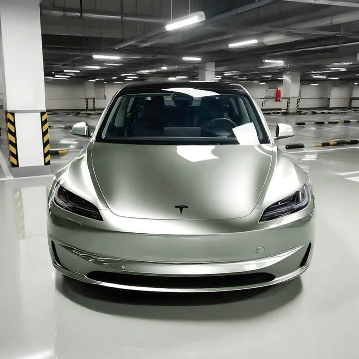 Tesla Sage Green Wrap Color PPF