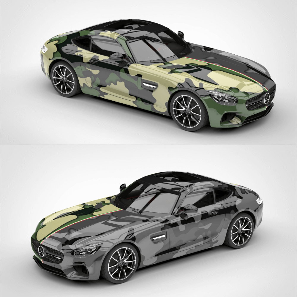 Two-Tone Camouflage Car Wrap