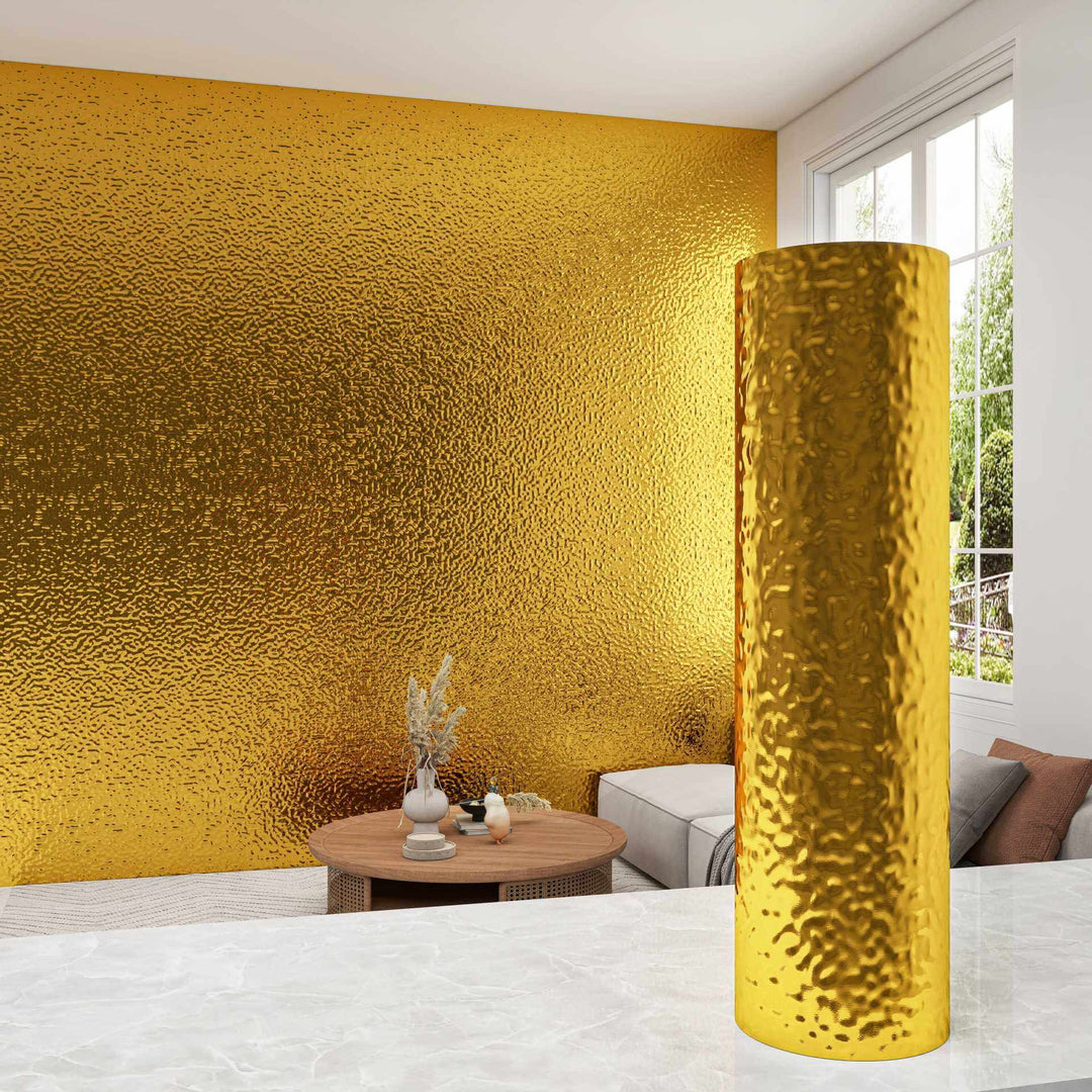 Water Ripple Gold Metal Textured Wallpaper