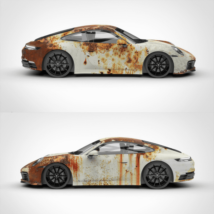 White Rust Car Wrap