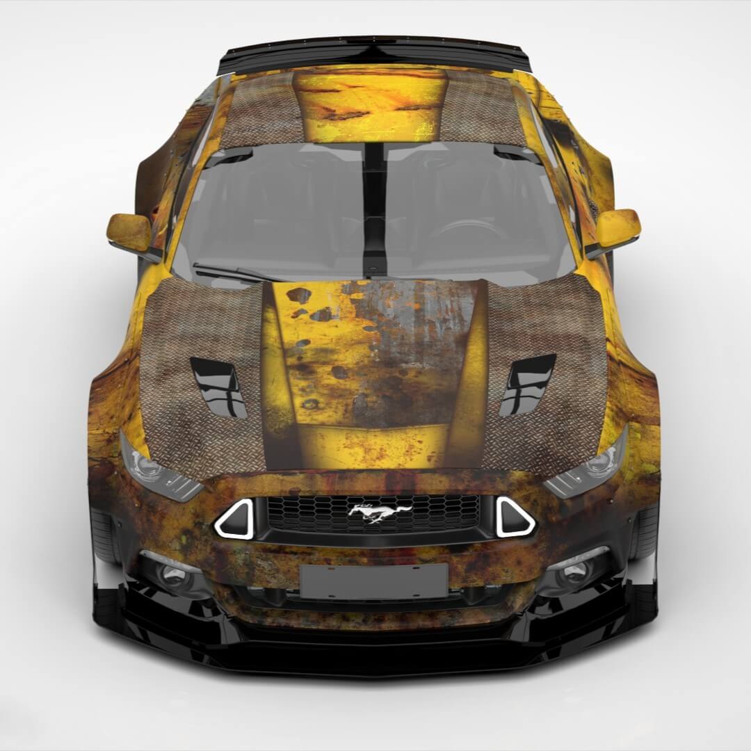 Yellow Rust Car Wrap