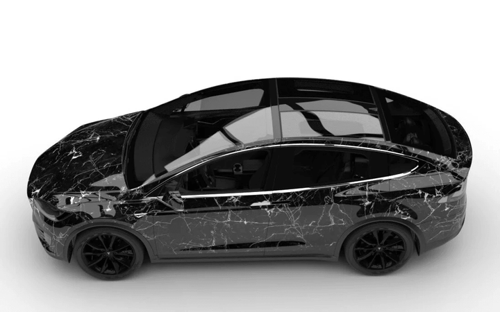 black Marble Car Wrap