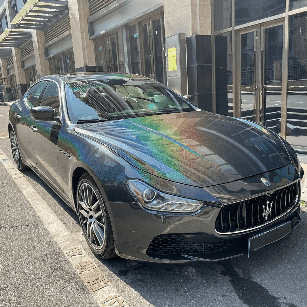 black iridescent car wrap