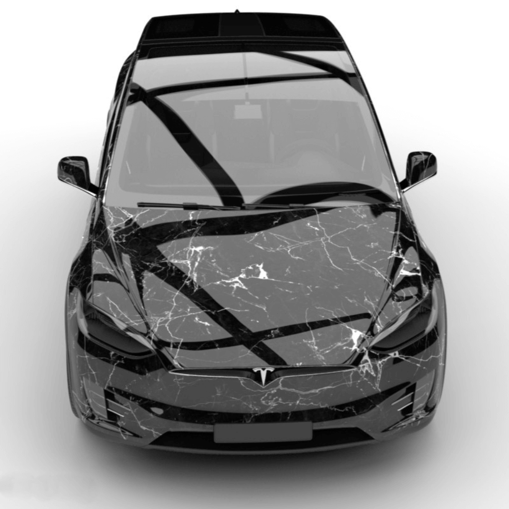black marble car wrap
