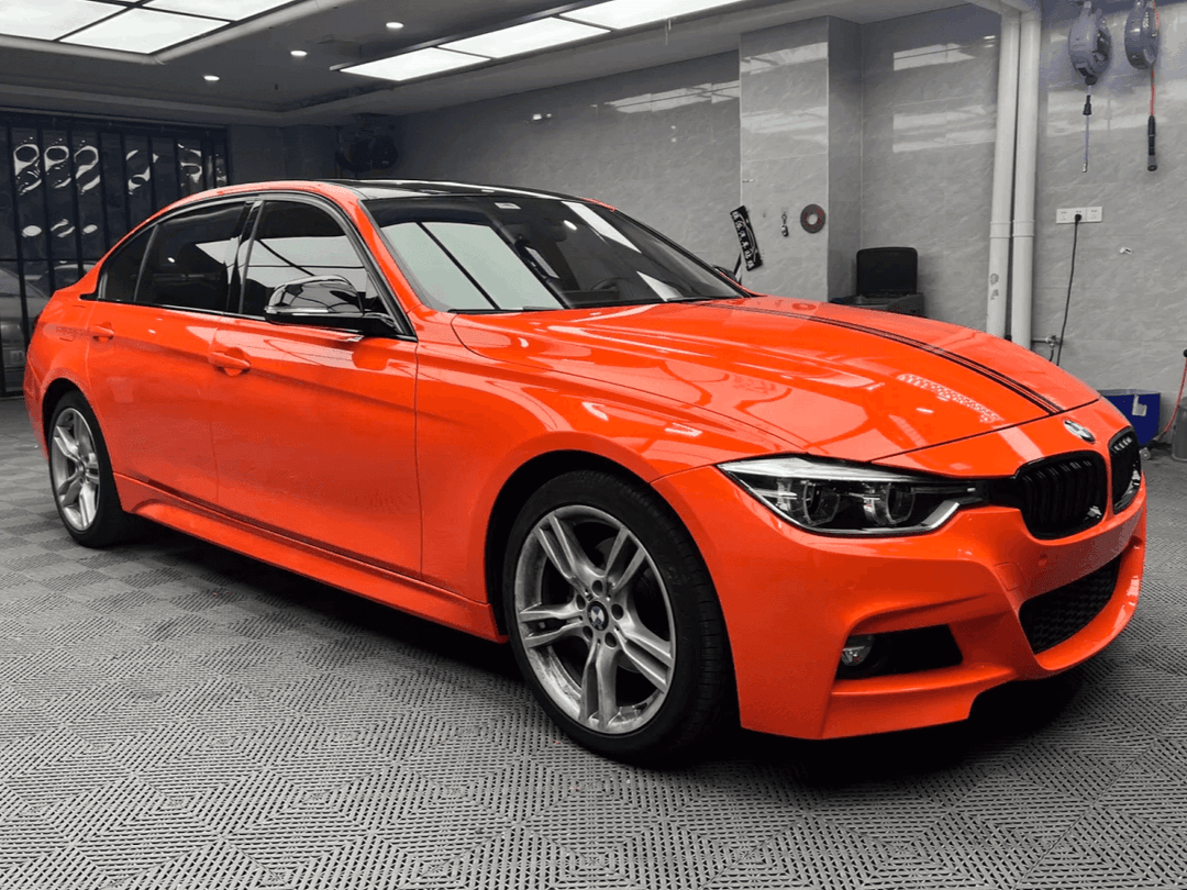 bmw Gloss Crystal Orange Vinyl Wrap