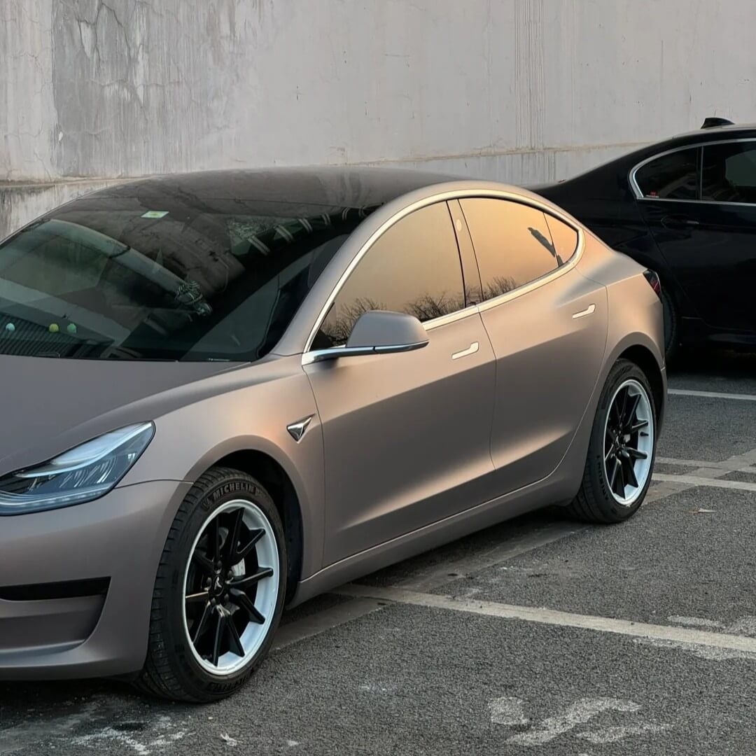 brown gray vehicle wrap