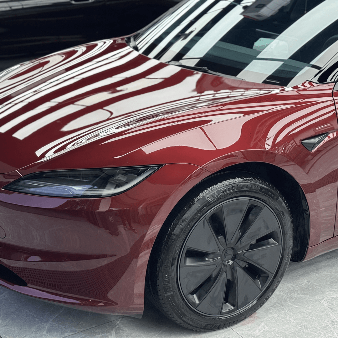 burgundy car wrap