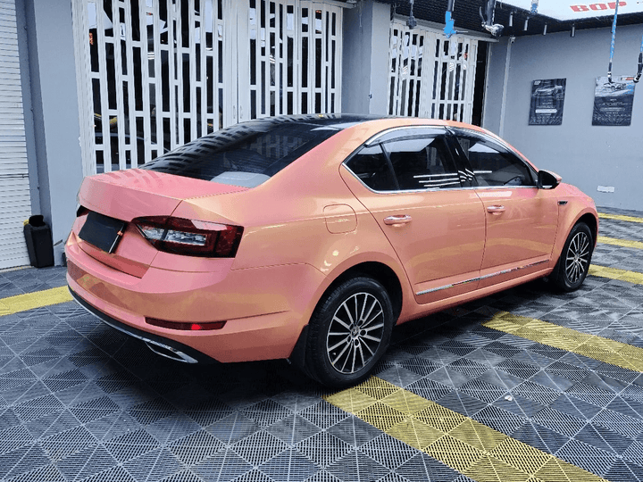  coral pink pearlescent car wrap