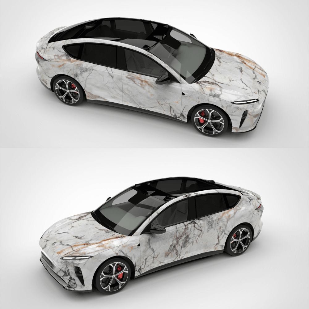 custom design white marble wrap