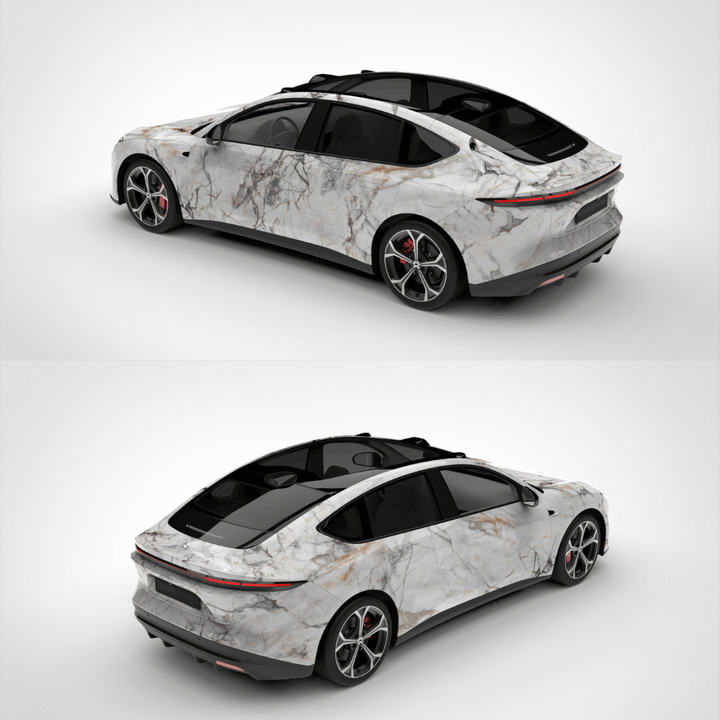 custom printed white marble wrap