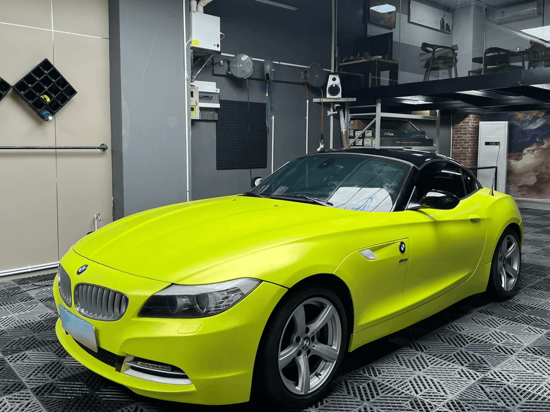 fluorescent yellow car wrap