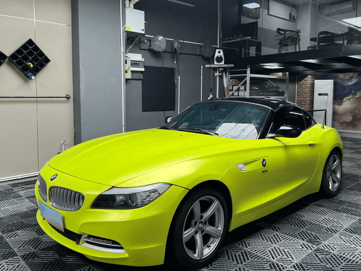 fluorescent yellow car wrap