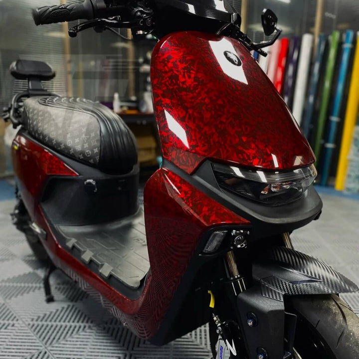 forged carbon red wrap
