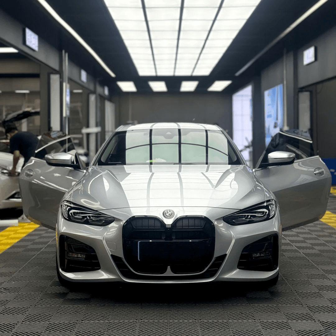 gloss silver metallic wrap