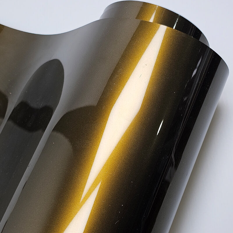 glossy metallic midnight gold wrap