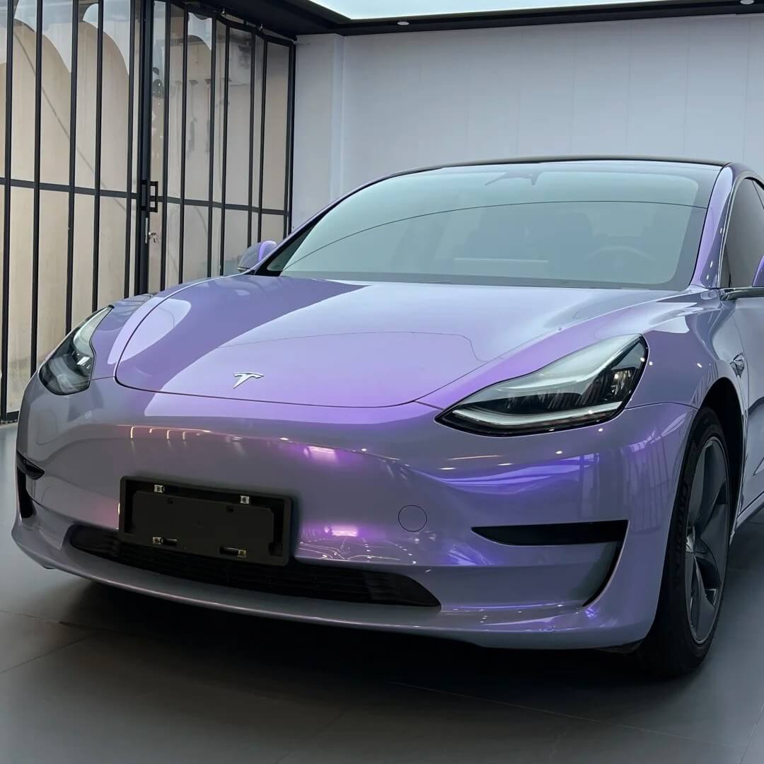 gray purple color shift car wrap