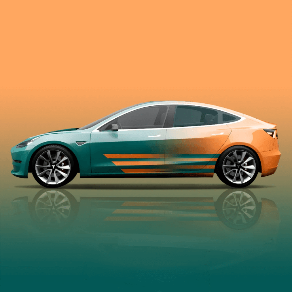 Green Orange Gradient Vinyl Wrap