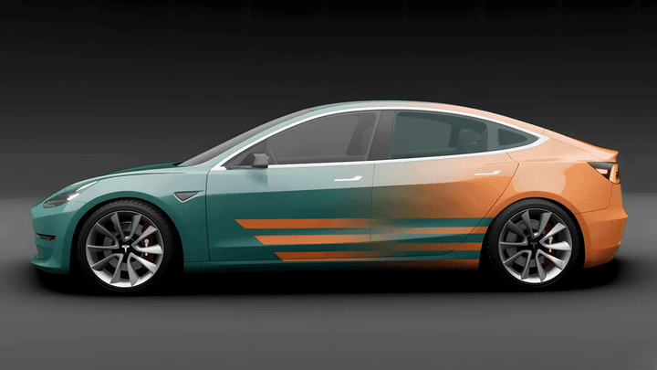 Green Orange Gradient Vinyl Wrap