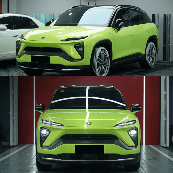 lime green pearlescent car wrap