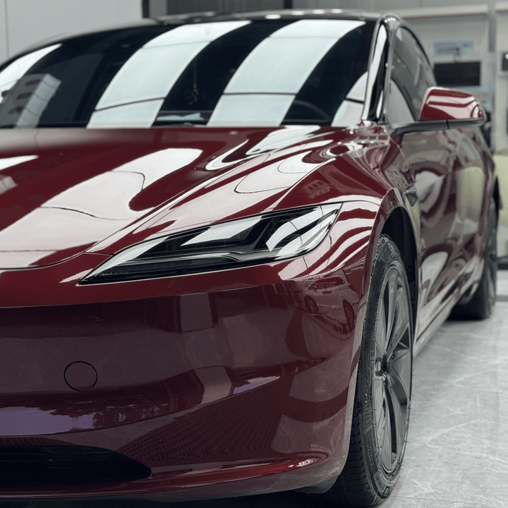 maroon car wrap