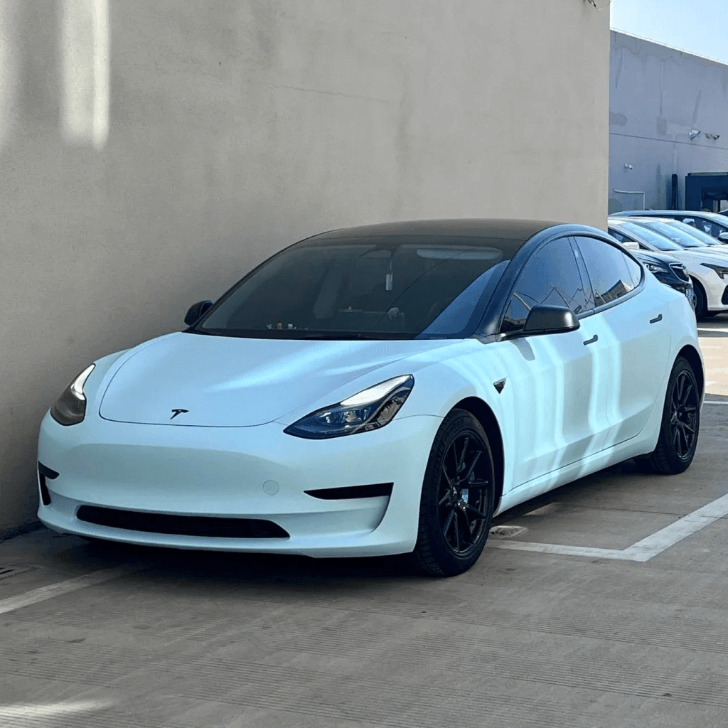 matte ice blue car wrap