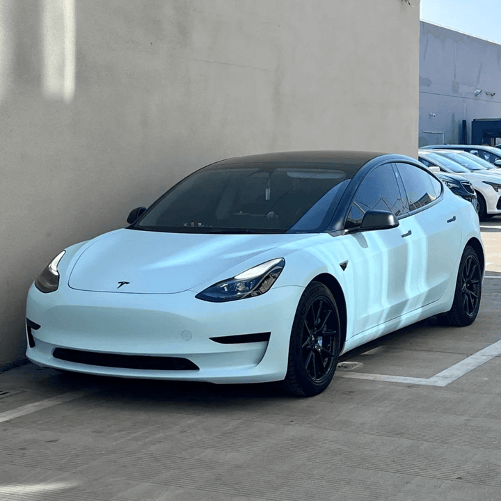 matte ice blue car wrap