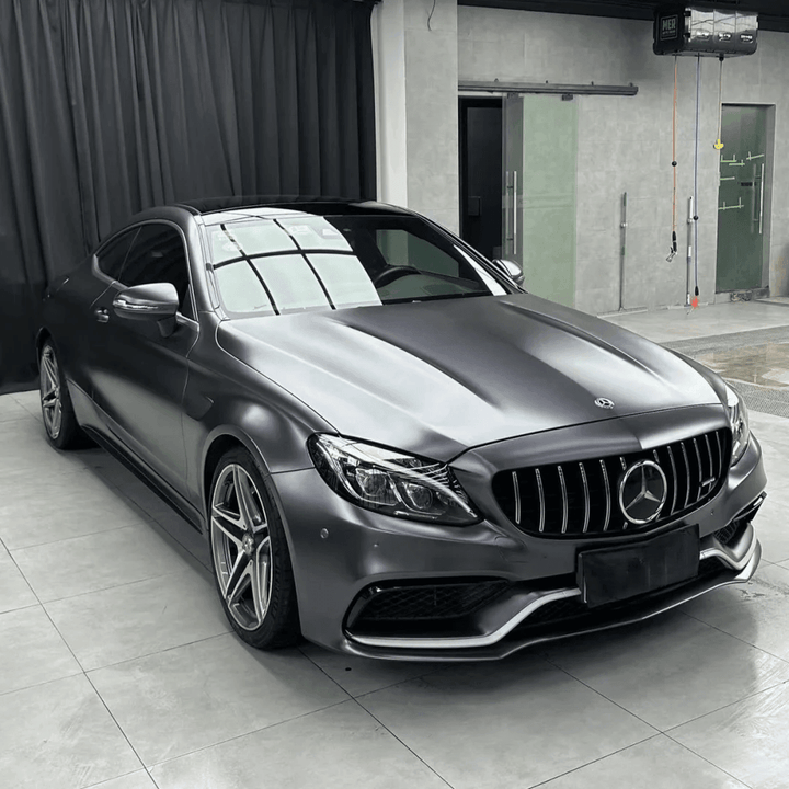matte metallic charcoal grey wrap