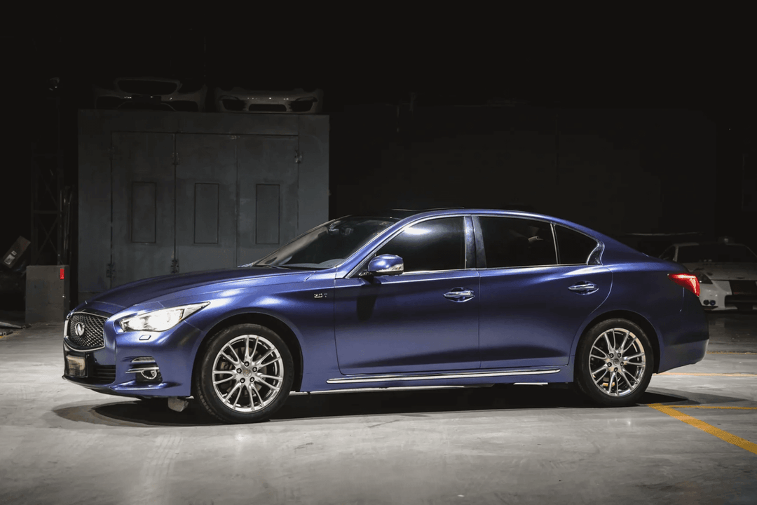 matte metallic dark blue wrap