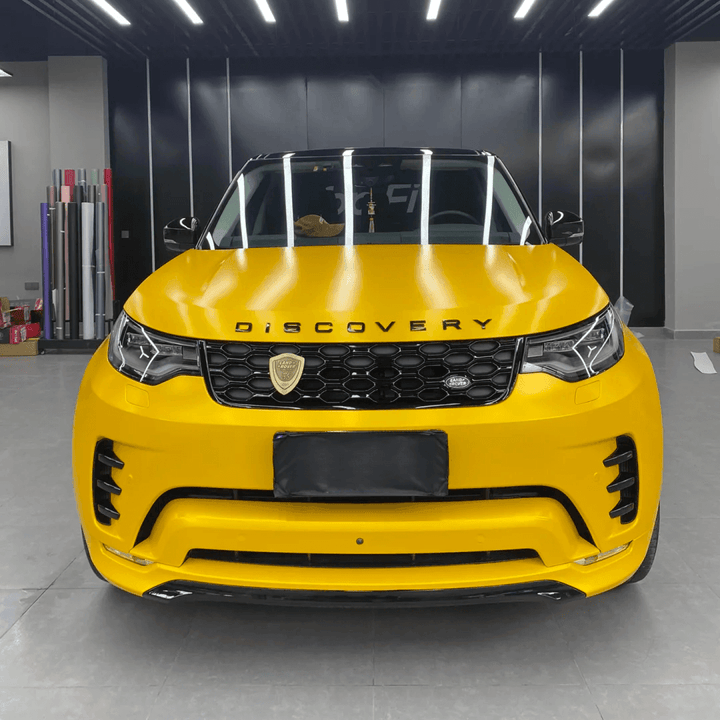 matte metallic yellow car wrap