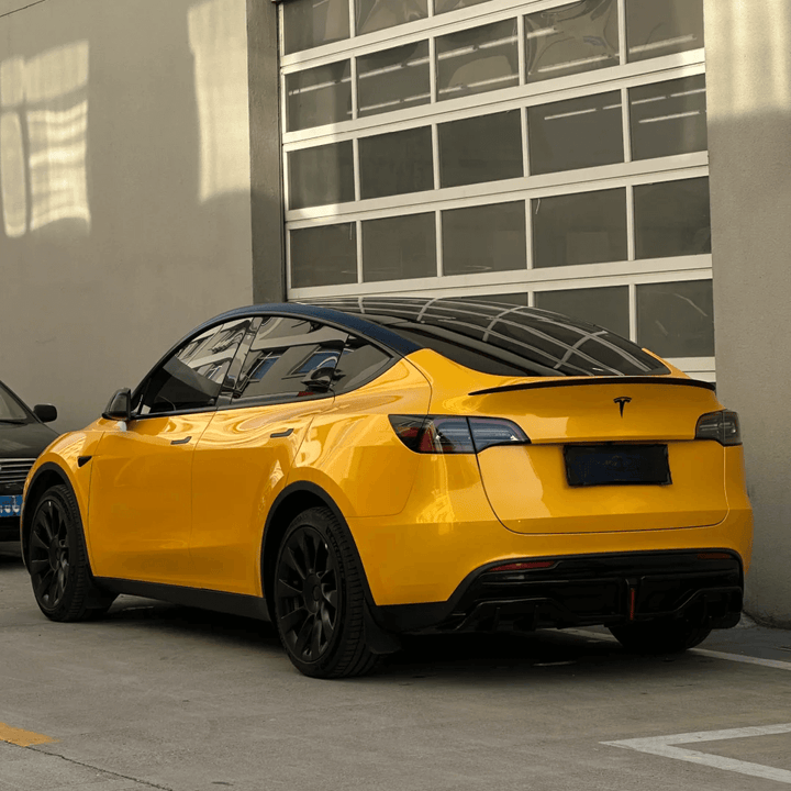 mdoel y Gloss Metallic Yellow Vinyl Wrap