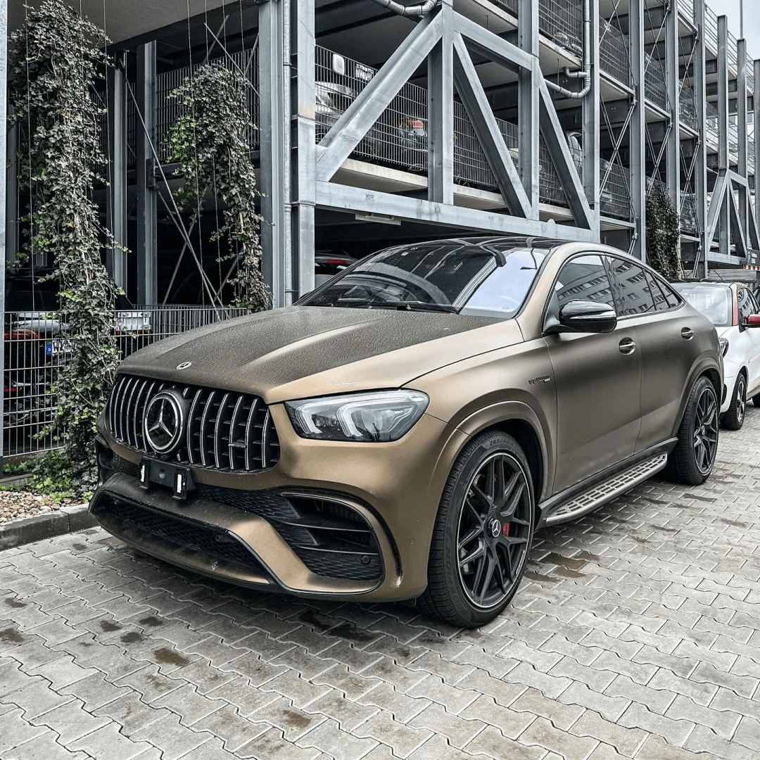 mercedes Matte Metallic Golden Brown Vinyl Wrap