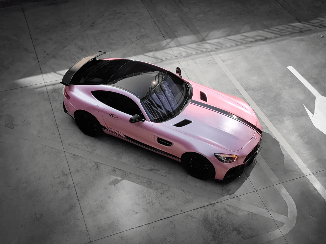 mercedes pink metallic vinyl wrap