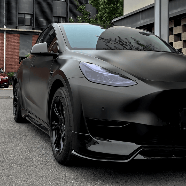 metallic black car wrap
