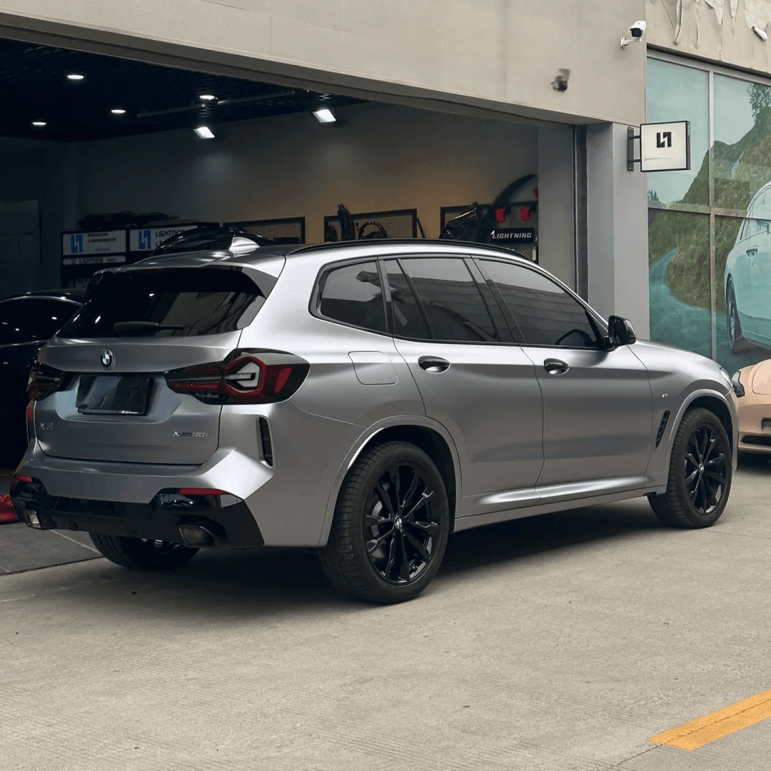 metallic gunmetal gray car wrap