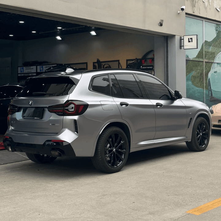 metallic gunmetal gray car wrap