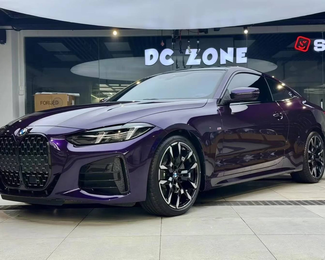 metallic midnight purple color ppf car wrap